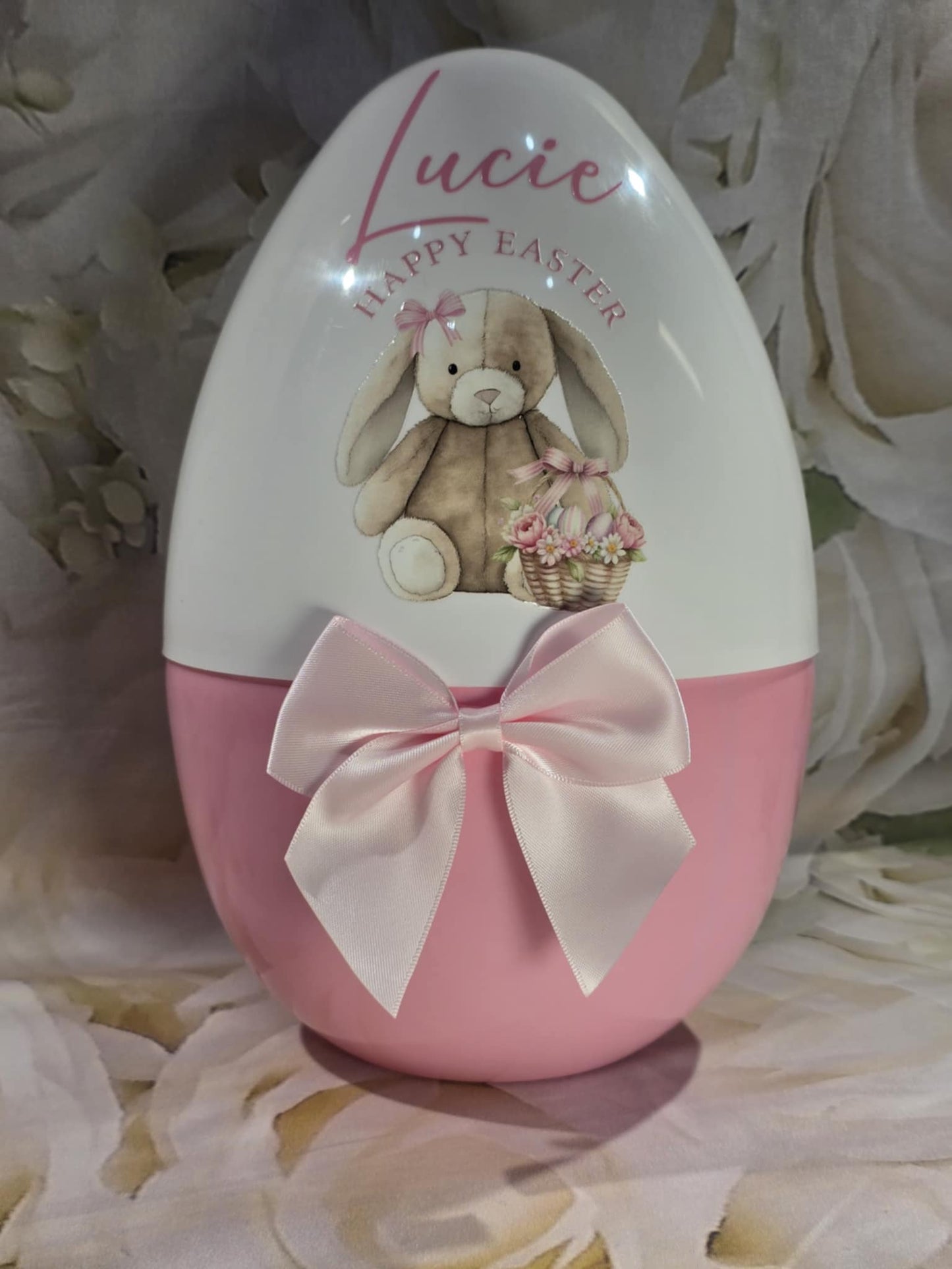 Personalised fillable plastic easter egg.