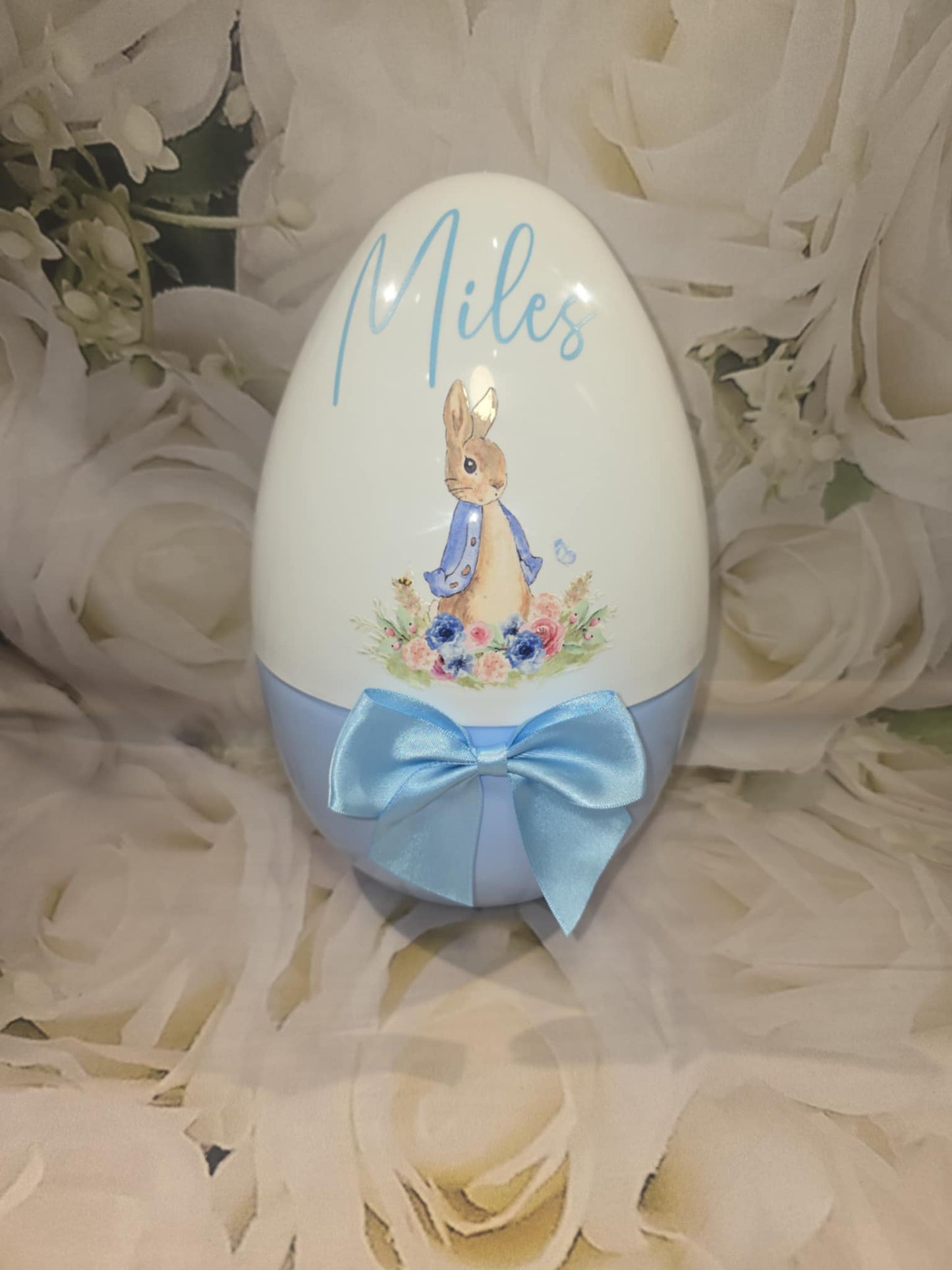 Personalised fillable plastic easter egg.