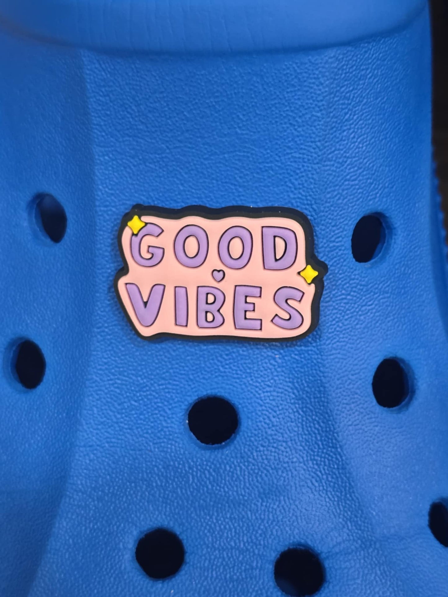 Good Vibes Themed Croc Charm, Shoe Decoration.