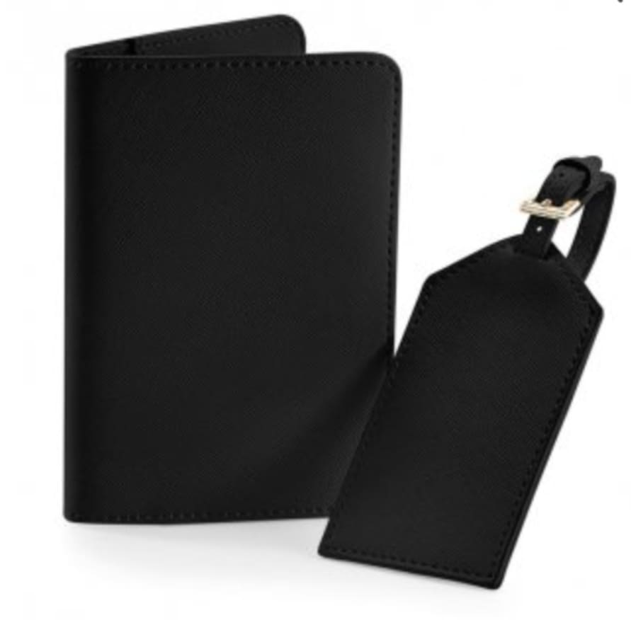 Personalised passport holder and luggage tag.