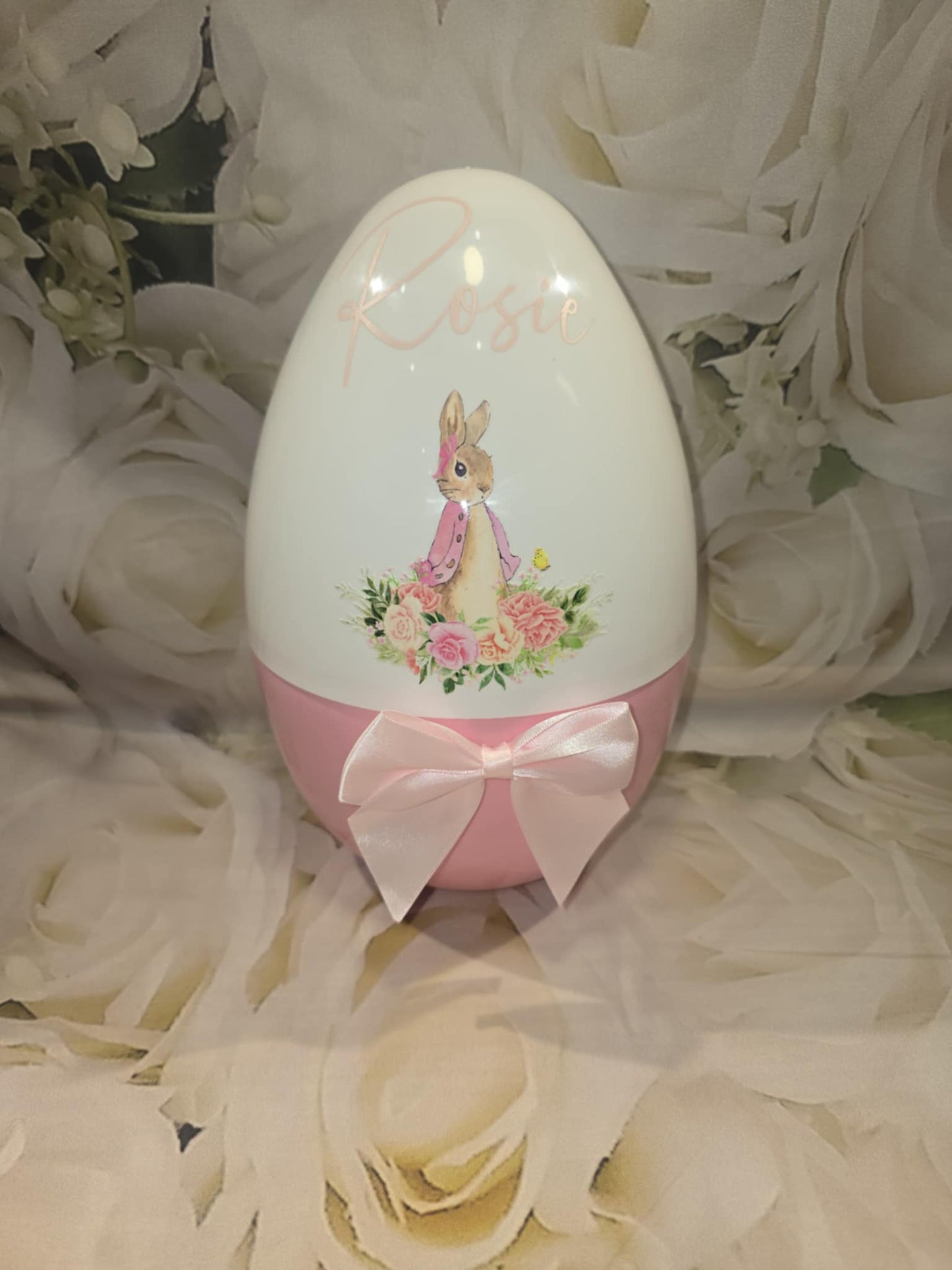 Personalised fillable plastic easter egg.