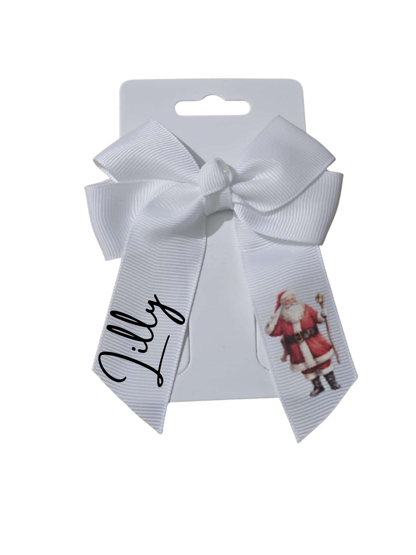 Personalised Christmas hair bows 4inch
