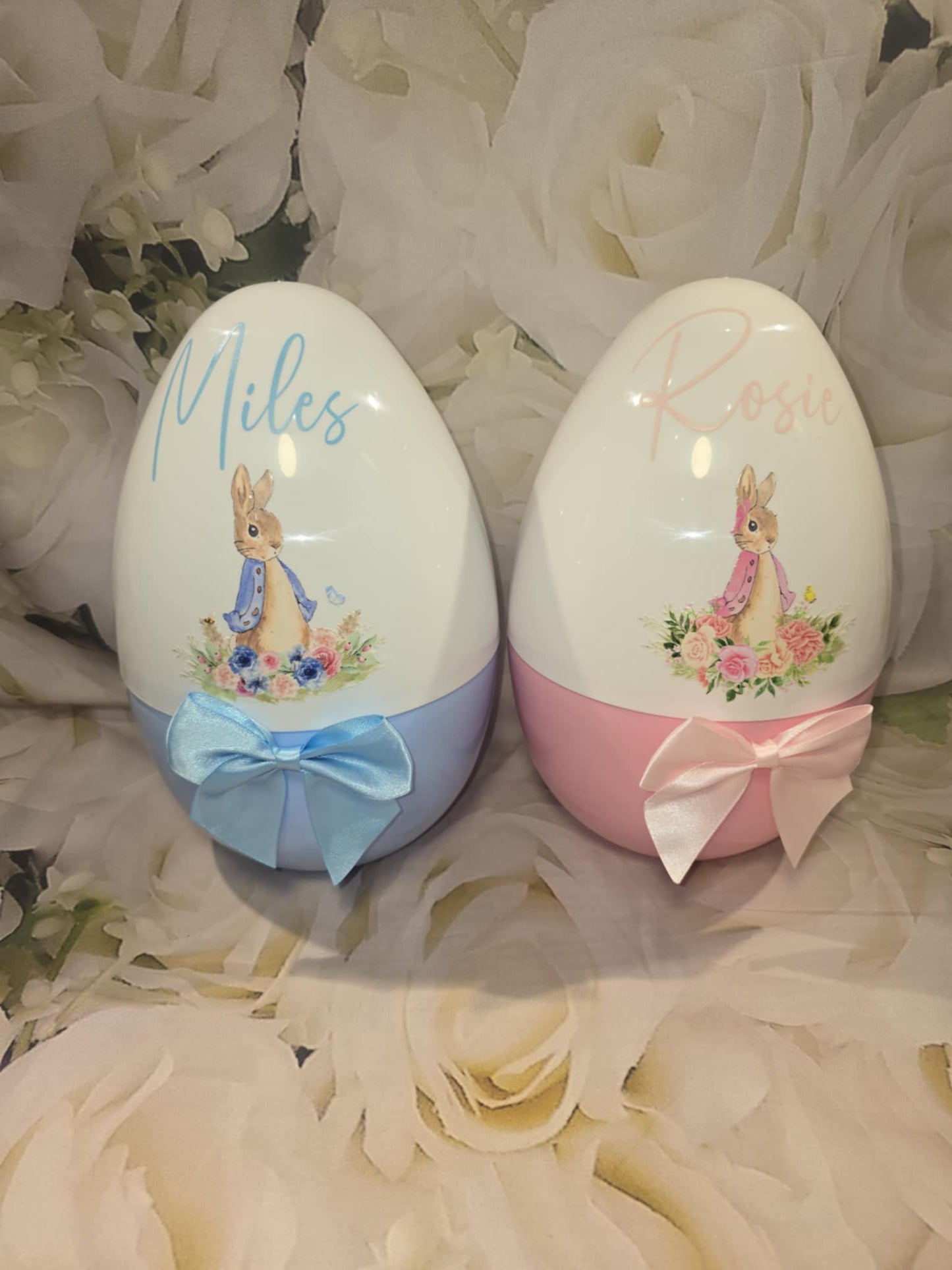 Personalised fillable plastic easter egg.