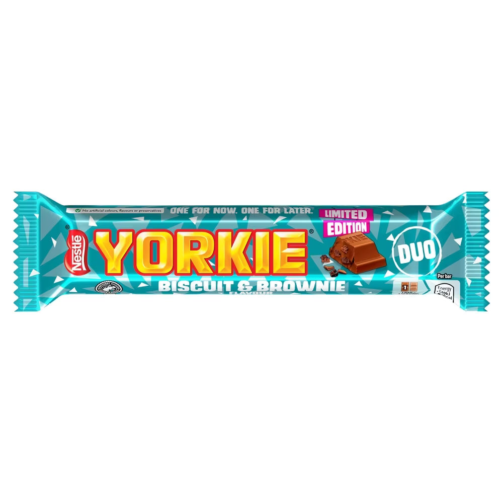 Yorkie Duo Biscuit & Brownie Flavour Milk Chocolate Bar