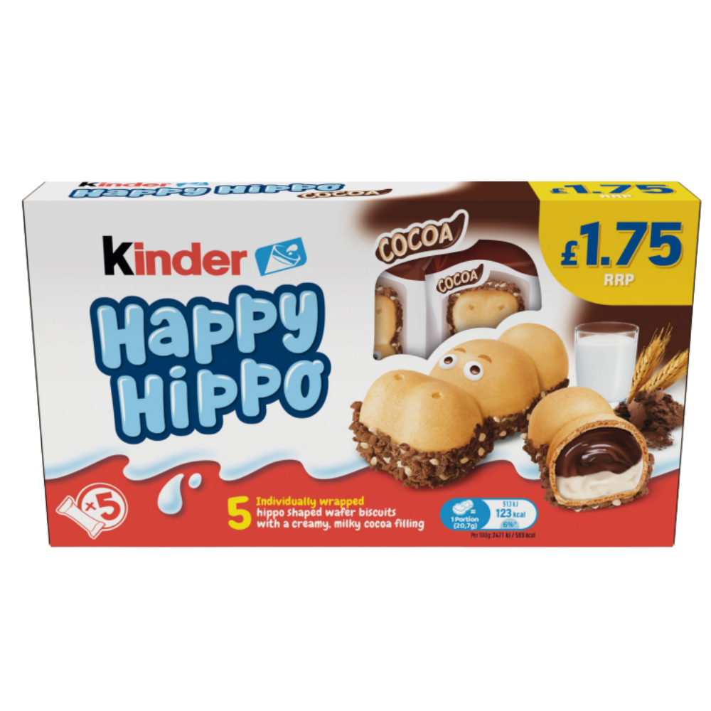 Kinder Happy Hippo Chocolate Cream Biscuits 5 Pack