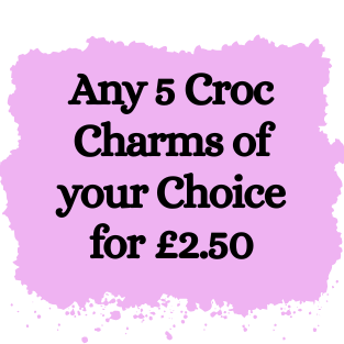 5 croc Charms Of Your Choice. Live Only!