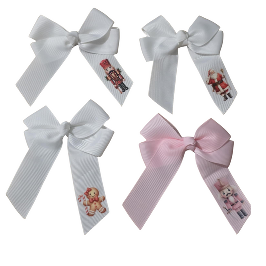 Personalised Christmas hair bows 4inch