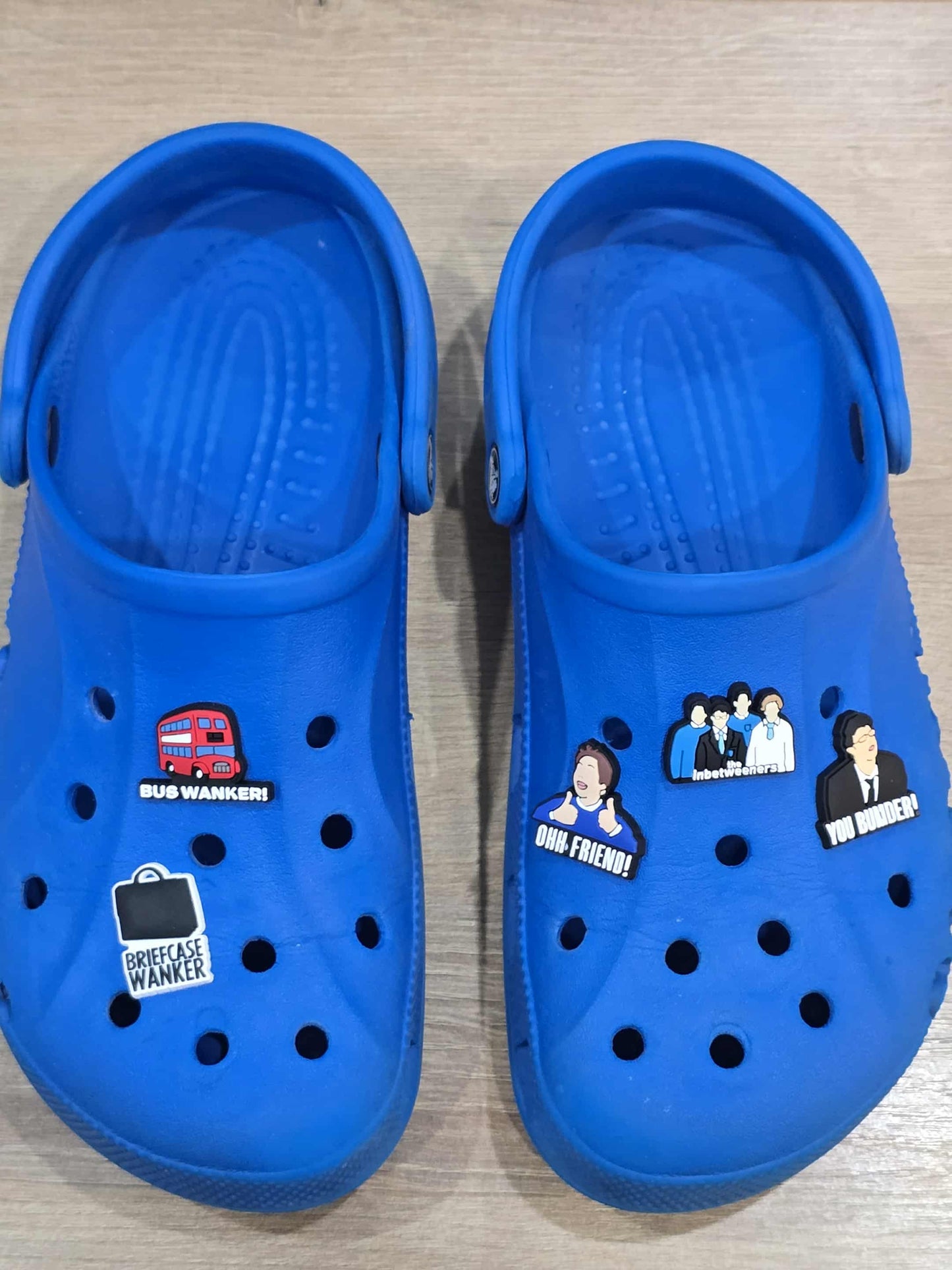 The Inbetweeners themed Croc Charms