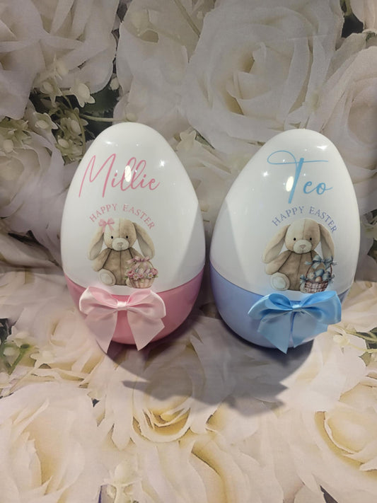 Personalised fillable plastic easter egg.