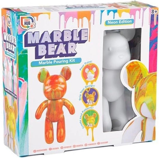 Marble Pouring Art -  Bear