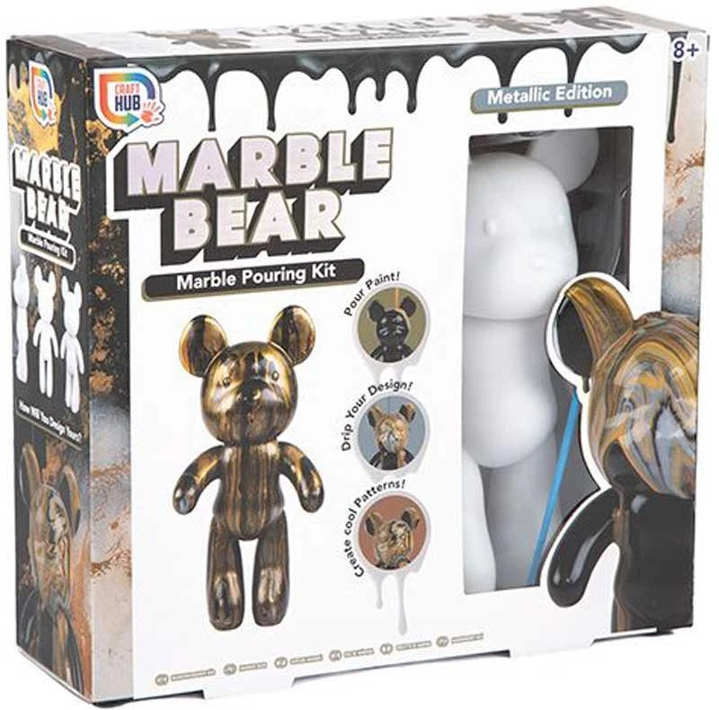 Marble Pouring Art -  Bear